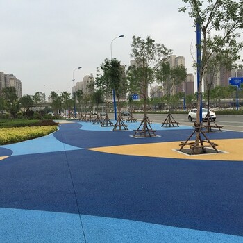 广西桂林彩色透水混凝土,艺术压花地坪材料施工彩色沥青路面沥青