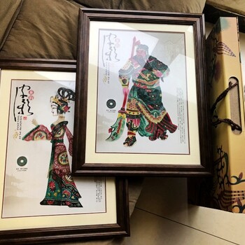 才子佳人皮影陜西皮影藝術(shù)品典藏相框款會議伴手禮