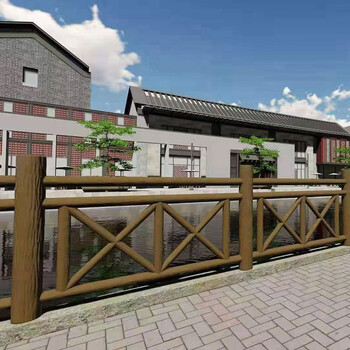 齊齊哈爾水泥仿木護欄樹藤混凝土預制欄桿池塘景區河道圍欄扶手