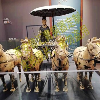 大型落地銅車馬擺飾品定制兩米高銅車銅人銅馬訂做