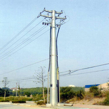 15米电力钢杆 热镀锌终端电力杆 100米跨路架线钢电杆设计定做