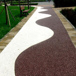 上海长宁园林景观工程道路装饰天然胶粘石地坪材料