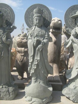石雕文殊菩薩寺廟佛像雕刻