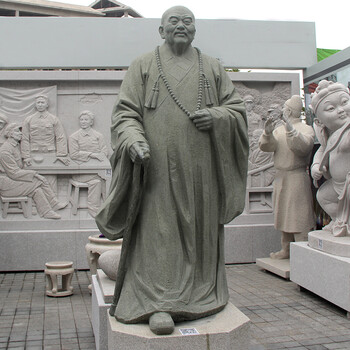 大型石雕人物建筑李叔同園林?jǐn)[件惠安杰源石刻