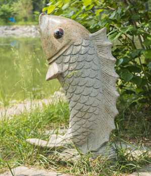 園林景觀庭院擺件石雕魚惠安杰源石刻