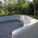 江苏学校真石丽泰科石项目白色混凝土树池坐凳现场批筑安装