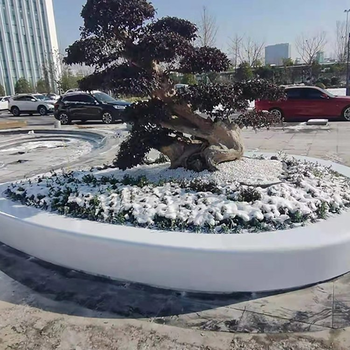 江蘇學校泰科砼石坐凳澆筑泰科磨石圓形花壇混凝土預制安裝