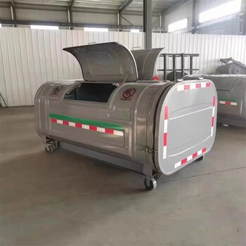 陜西西安戶外勾臂垃圾箱大型車載掛車鉤臂垃圾桶環(huán)衛(wèi)鐵質(zhì)勾臂箱