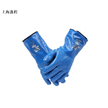带保暖衬手套，丁腈防化手套全涂层防化手套_耐油防化手套