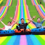 彩虹滑道户外无动力游乐设备四季游乐设备亲子大型组合滑梯