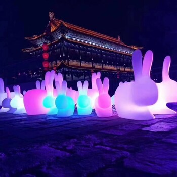 發(fā)光兔子出租租賃發(fā)光月球出租充氣兔子
