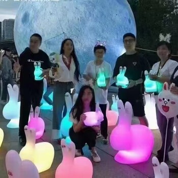 發(fā)光兔子出租租賃發(fā)光月球出租充氣兔子