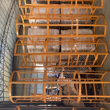 佛山镀锌钢爬梯玻璃钢护笼爬梯黄颜色消防护笼爬梯扶手电工绝缘护直爬梯