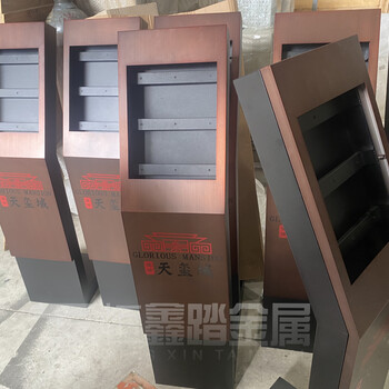 單元門門禁立柱拉絲古銅色門禁臺可視對講門口機(jī)定做