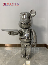 不锈钢室内美陈不锈钢暴力熊雕塑镜面不锈钢小品