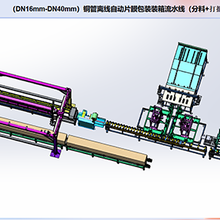 铜直管离线自动片膜包装装箱流水线