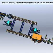 合金棒材离线自动包装流水线(分料+打捆+包头+缠绕包装)