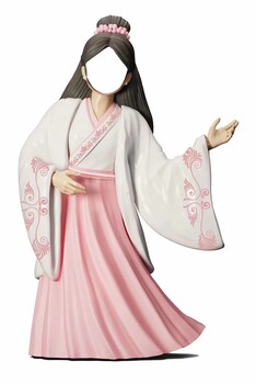 云南大理露臉空臉拍照打卡雕塑漢服幸會小仙女玻璃鋼網紅引流景區(qū)