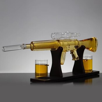 河間華企手工藝吹制槍造型酒瓶大槍玻璃酒瓶工藝酒瓶