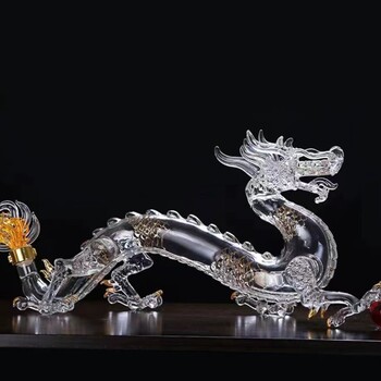 河間華企吹制十二生肖龍酒瓶高硼硅威士忌醒酒器工藝酒瓶套裝