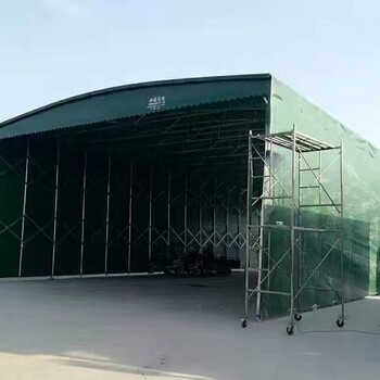 伸缩式防疫帐篷大型移动仓库棚排档停车蓬遮阳棚顶布