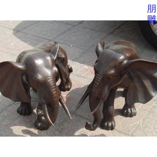 景觀抽象銅大象雕塑廠-城市園林雕塑-水景鑄銅大象雕塑