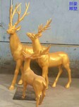 梅花鹿雕塑创意制作-现代雕塑鹿-铸铜城市梅花鹿雕塑