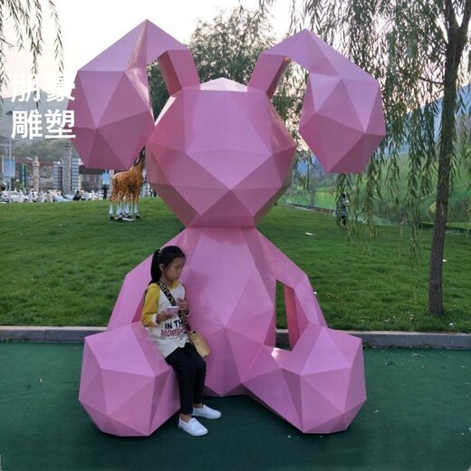定做钢结构兔子雕塑-景观兔科雕塑-大型兔子雕塑生产
