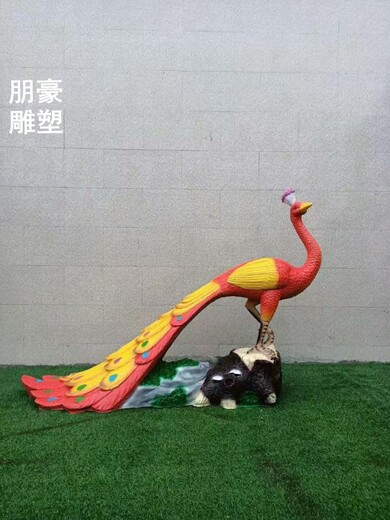定制企業標志孔雀雕塑-園林藝術瑞鳥雕塑-鍛鋼孔雀雕塑廠