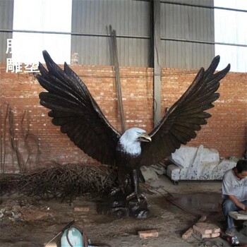 景观户外老鹰雕塑生产-商业街主题-大型老鹰雕塑标识生产