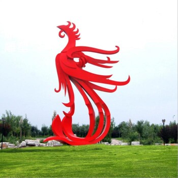 火鳳凰雕塑選用價格-景觀火鳳凰雕塑-金屬抽象火鳳凰雕塑