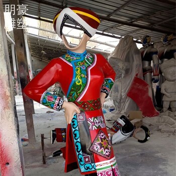 酒店無臉人雕塑制造-室外案例承接-商業街無臉人雕塑主題