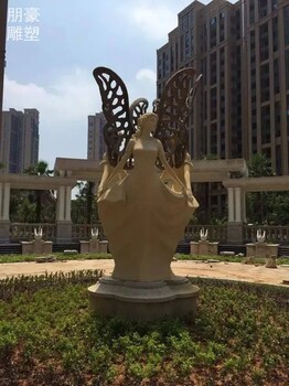 靜態(tài)翅膀女神雕塑街景生產商-酒店結構常用-服務商公園景觀雕塑