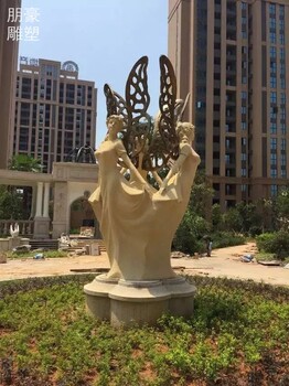 靜態(tài)翅膀女神雕塑街景生產商-酒店結構常用-服務商公園景觀雕塑
