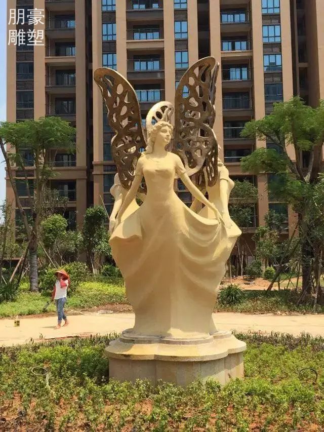 景点蝴蝶少女雕塑标识制作-金属规格-优选商业蝴蝶少女雕塑