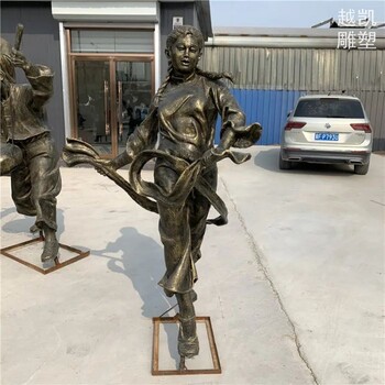 園林扭秧歌銅像成品制造-現(xiàn)代景觀優(yōu)價-選定體育民俗人銅像