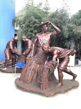 現(xiàn)代農(nóng)夫銅像景觀制造-城市擺件定制-承接現(xiàn)代農(nóng)民銅像
