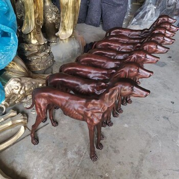精选环境景观铜狗雕塑制造-户外小品定做-商场铜狗雕塑素材