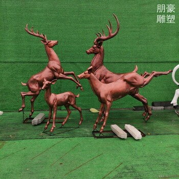梅花鹿銅雕主題生產(chǎn)商-景點標(biāo)識-景觀梅花鹿銅雕造型