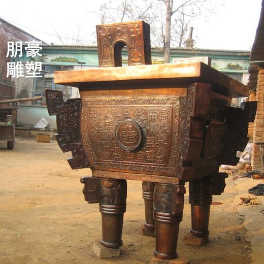 選用大型方鼎銅雕制作-立體景觀(guān)精選-庭院景觀(guān)方鼎銅雕