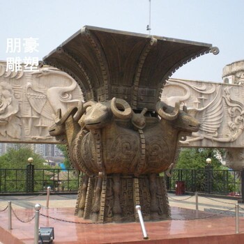 優(yōu)選商業(yè)四羊方尊銅雕制造商-立體景觀(guān)精選-民俗四羊方尊銅雕