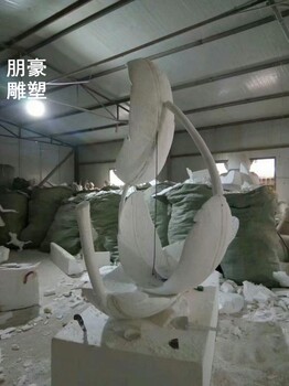 生产羽毛雕塑标志工厂-商场素材批发-现代艺术羽毛雕塑