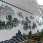 手绘精美的传统文化国学壁画乡村振兴壁画