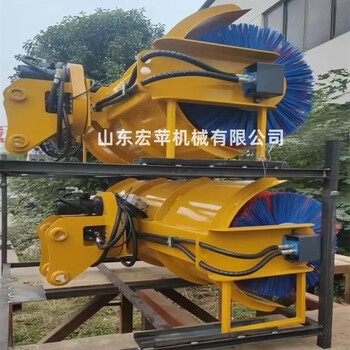 宏蘋(píng)改裝挖掘機掃雪機城市道路掃雪機滾刷式除雪機械