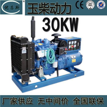 南寧生產(chǎn)銷售廣西玉柴30kw柴油發(fā)電機(jī)組基本型無(wú)刷全銅電機(jī)