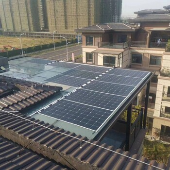 湖北別墅光伏陽光棚，屋頂光伏太陽能發(fā)電系統(tǒng)家用220V全套離并網(wǎng)