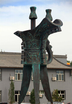 鑄銅酒樽雕塑，古代酒杯雕塑