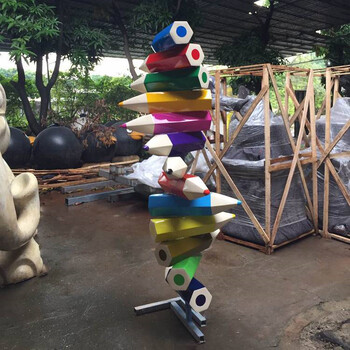 玻璃鋼仿真鉛筆雕塑，校園雕塑鉛筆