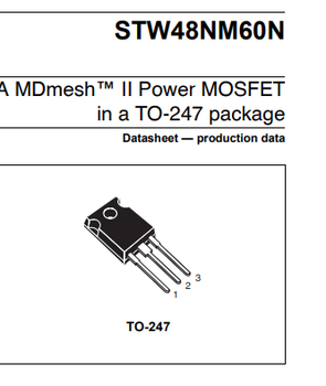 STW48NM60NST原装TO-247N沟道MOS管44A600V