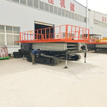 10米履帶式升降平臺剪叉式履帶液壓登高車(chē)沙漠光伏板安裝設備